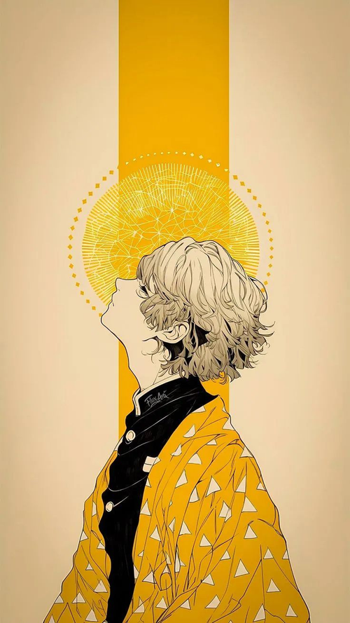 Anime Character Zenitsu Core Basics Phone Skin
