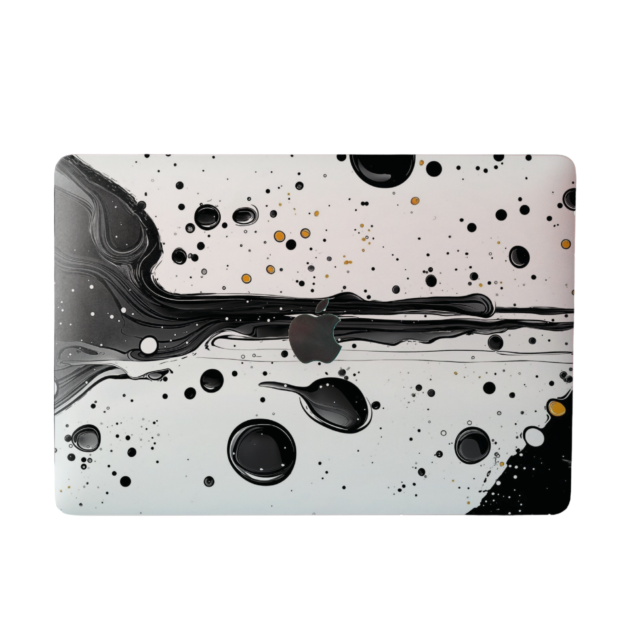 White & Black Abstract Art laptop skin